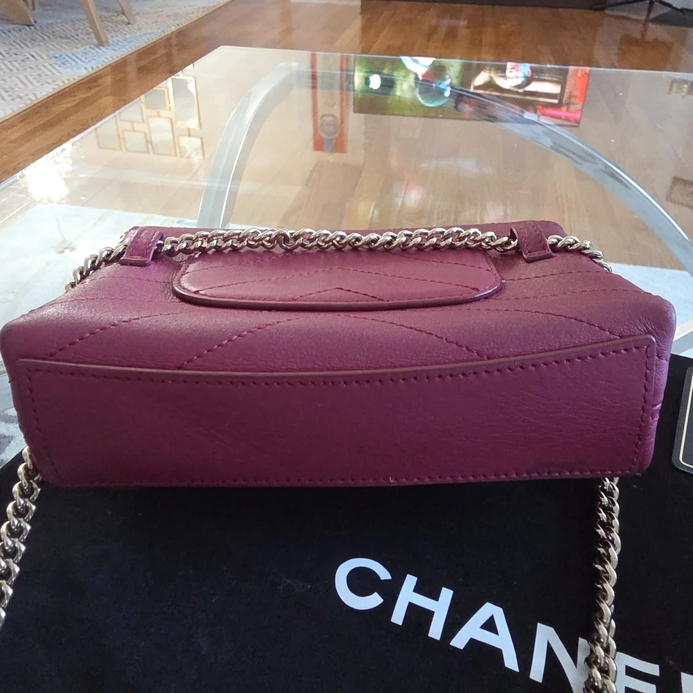 Chanel Burgundy Leather Crossbody Bag
